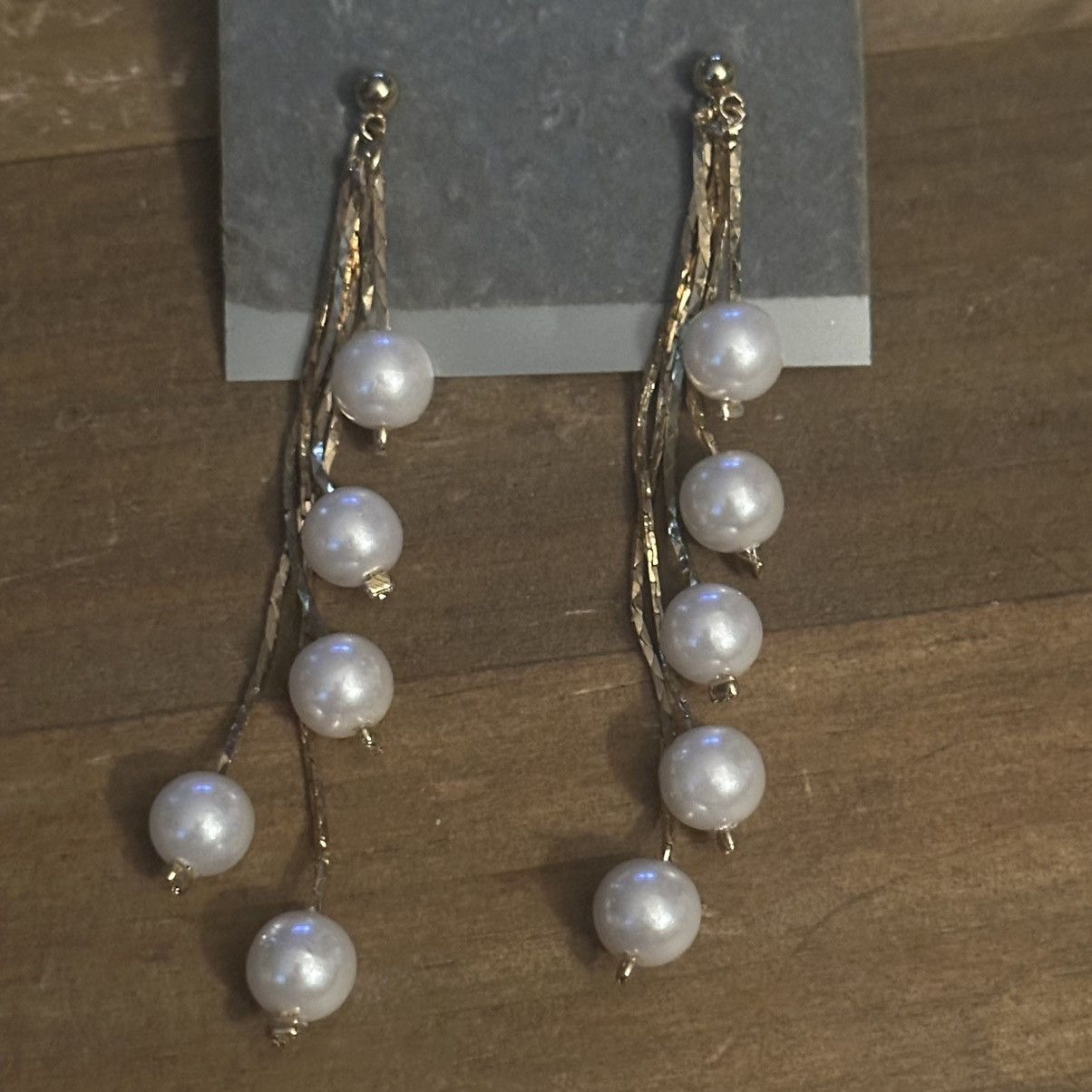 Vintage Vintage gold tone station pearl chain necklace and earrings Size ONE SIZE - 4 Thumbnail