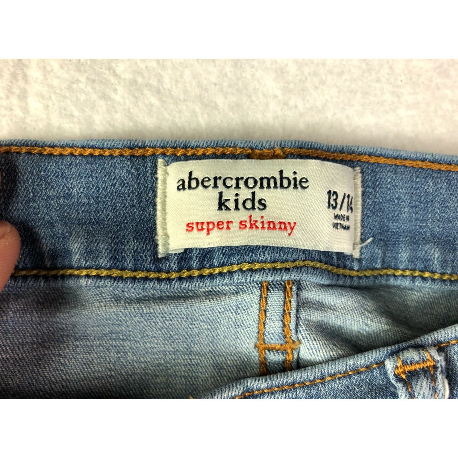 Abercrombie & Fitch VINTAGE Abercrombie & Fitch Jeans - Abercrombie & Fitch Juniors Size 13/14 27x25 Blue Denim Slim Skinny Denim Jeans Womens Size 34" / US 12 / IT 48 - 4 Thumbnail