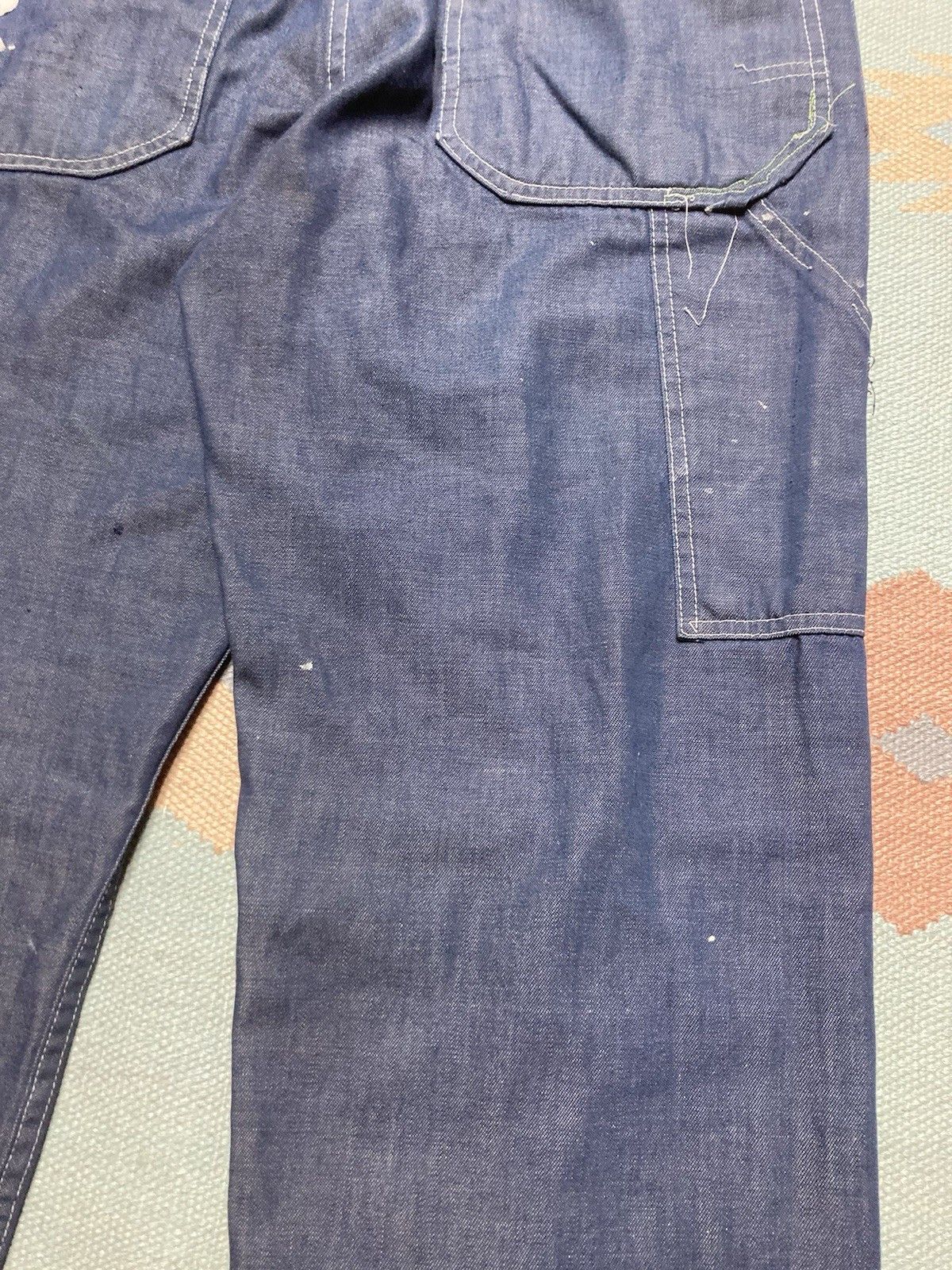 Vintage 70s sears denim carpenter jeans distressed paint AS IS 33x32 Size US 33 - 11 Thumbnail