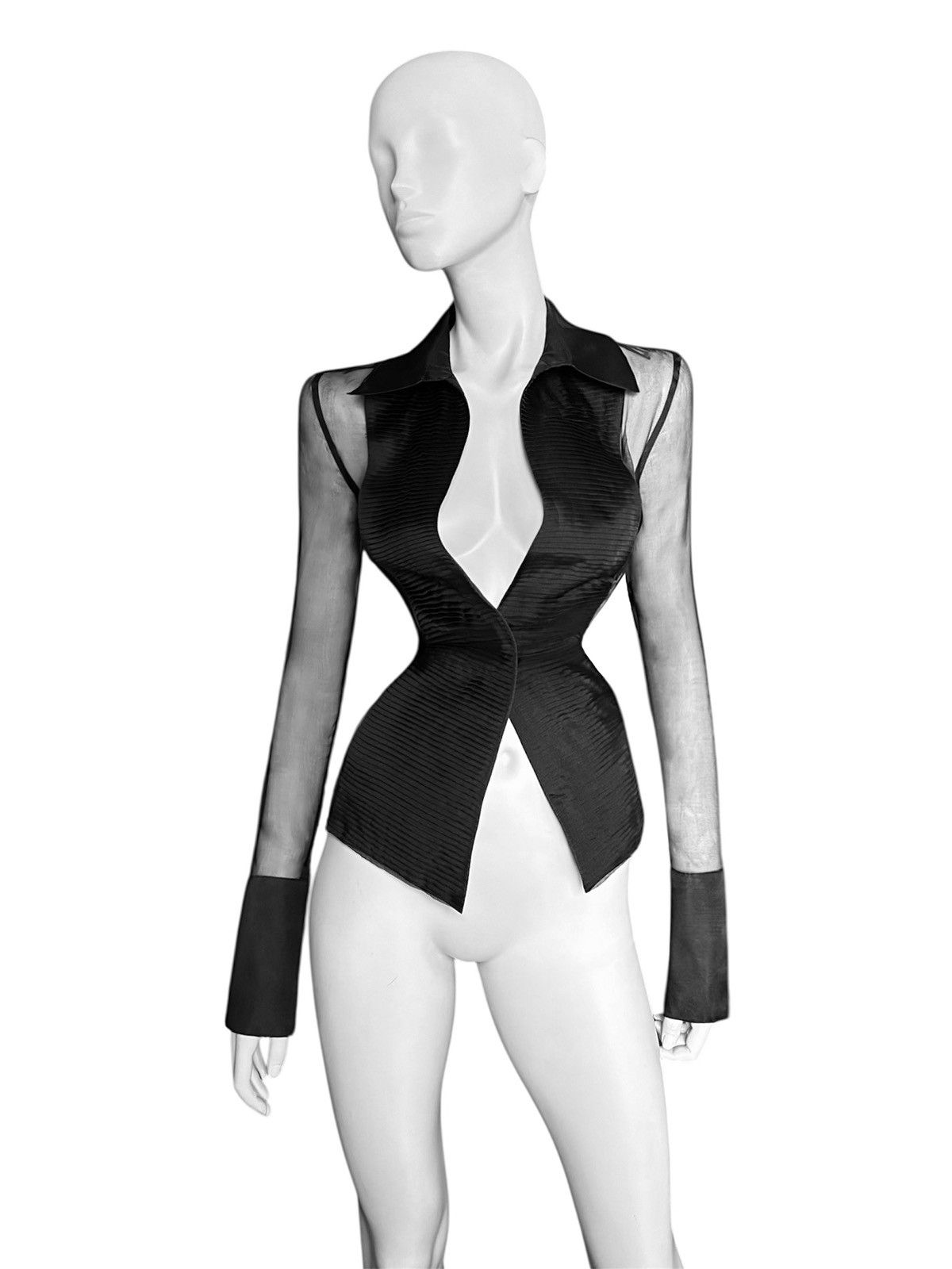 Gucci Runway Tom Ford for Gucci 2000’s silk black blouse Size M / US 6-8 / IT 42-44 - 2 Thumbnail