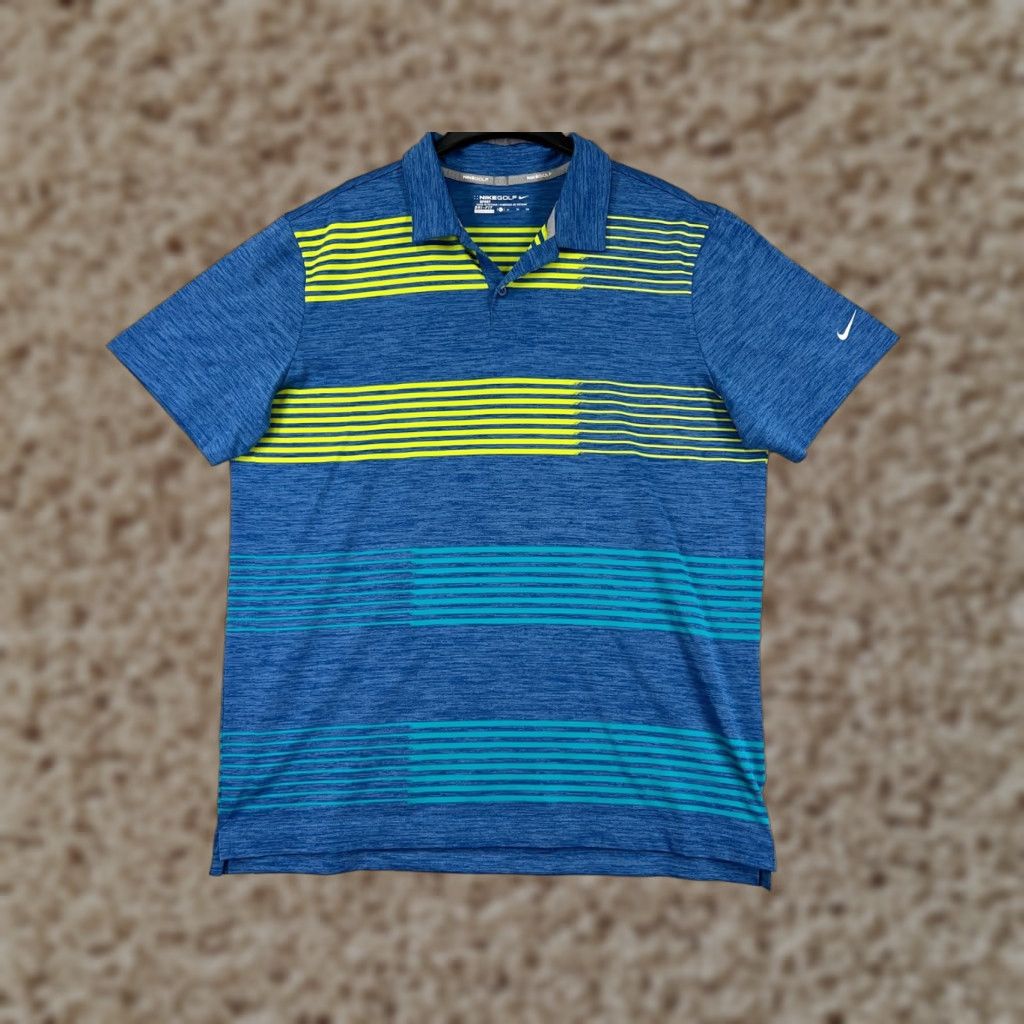 Nike Nike Polo Shirt Mens XL Blue Striped Nike Dri-Fit Golf Polo Shirt Men’s ショ Size US XL / EU 56 / 4 - 1 Thumbnail