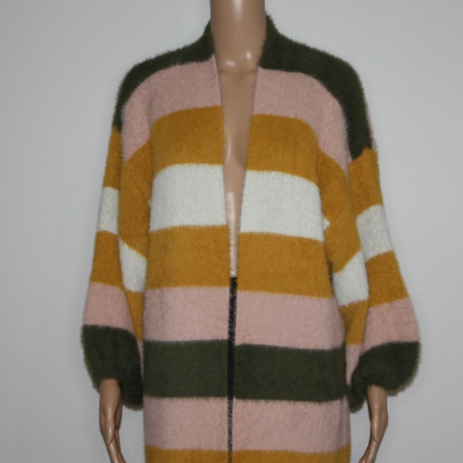 Anthropologie Cozy Striped Duster Kimono Cardigan Sweater in One size OS Size ONE SIZE - 13 Thumbnail