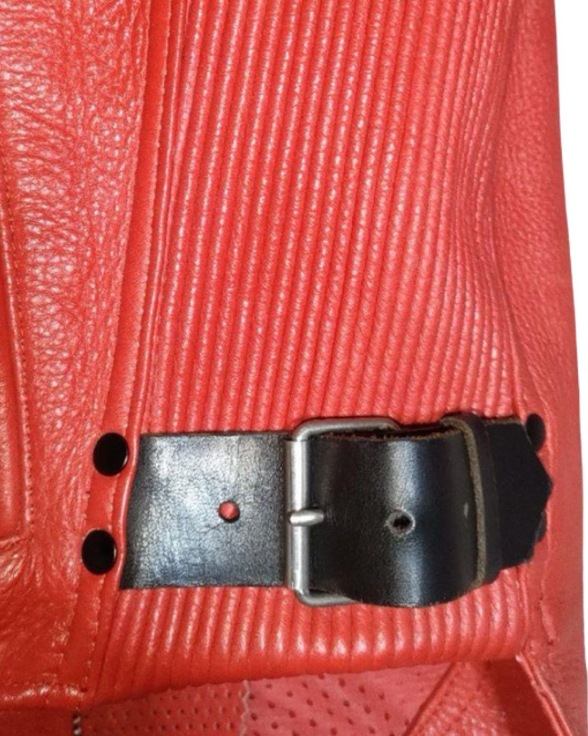 Kadoya Black Star God Speed Genuine Red Leather Crop Biker Jacket Size US M / EU 48-50 / 2 - 12 Thumbnail