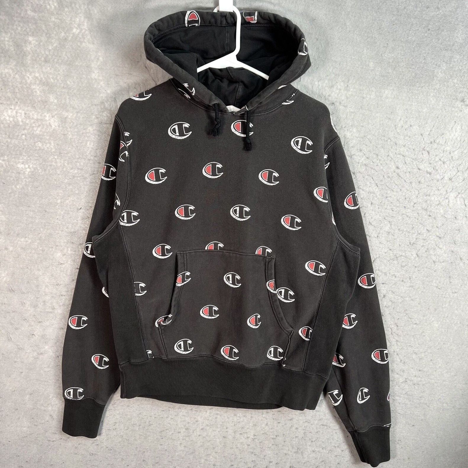 Champion Champion Reverse Weave All Over Print Sweatshirt Adult Medium Black Hoodie Mens Grailed