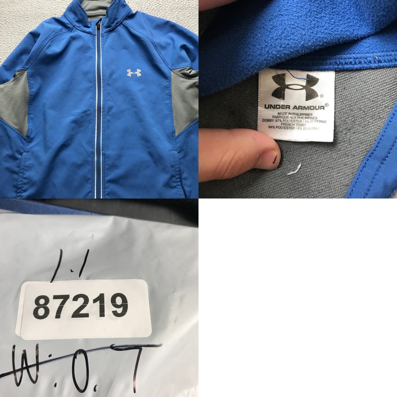 Under Armour Under Armour ColdGear Jacket Mens XL Long Sleeve Pockets Graphic Logo Blue Gray Jacket Size US L / EU 52-54 / 3 - 8 Thumbnail