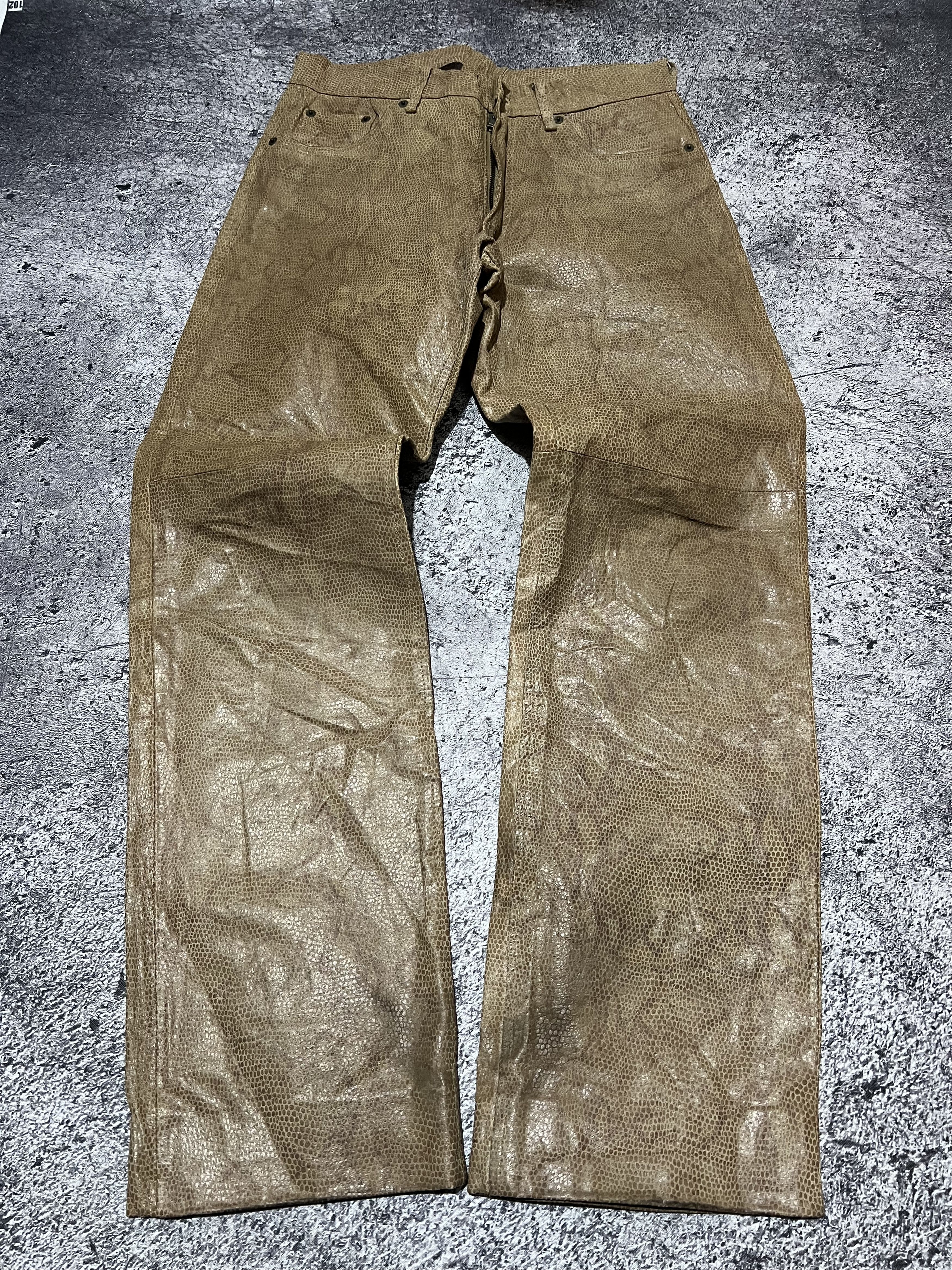 Japanese Brand 2000s Japanese Hysteric Snake Python Skin Leather Pants y2k Size US 29 - 1 Thumbnail