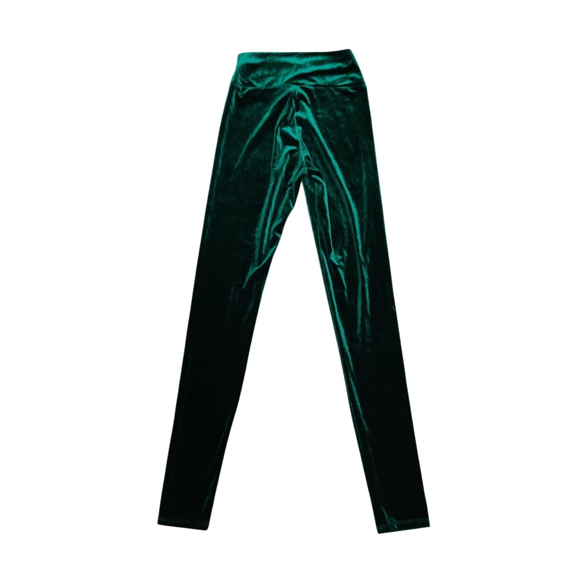 Vintage Two Hearts Womens Emerald Green Velour Pants Vintage Stretch Size 25" / US 0 / IT 36 - 9 Thumbnail