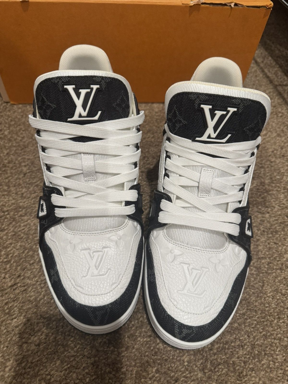 Louis Vuitton LV Trainer Low Monogram Denim Black White Size US 8.5 / EU 41-42 - 2 Thumbnail