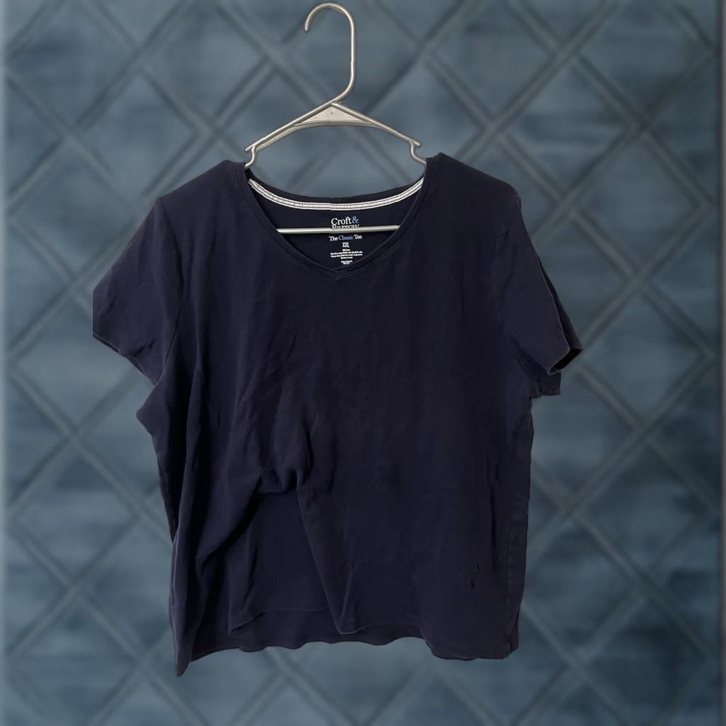 Croft & Barrow CROFT & BARROW Women's Classic V-Neck T-Shirt 2XL Blue Casual Top Size XXL / US 16-18 / IT 52-54 - 1 Thumbnail