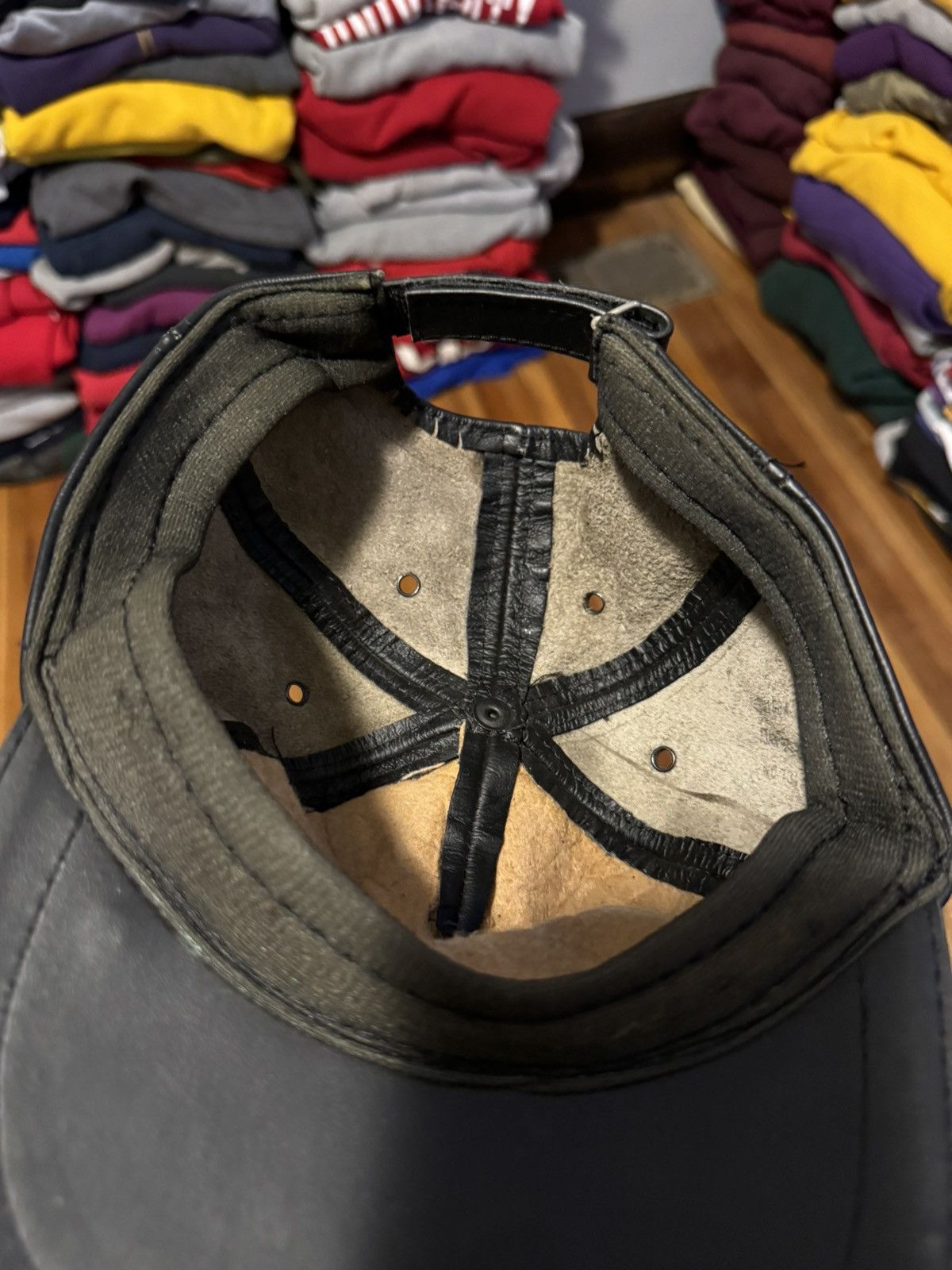 Harley Davidson × Vintage Vintage Harley Davidson Leather Hat Size ONE SIZE - 8 Thumbnail
