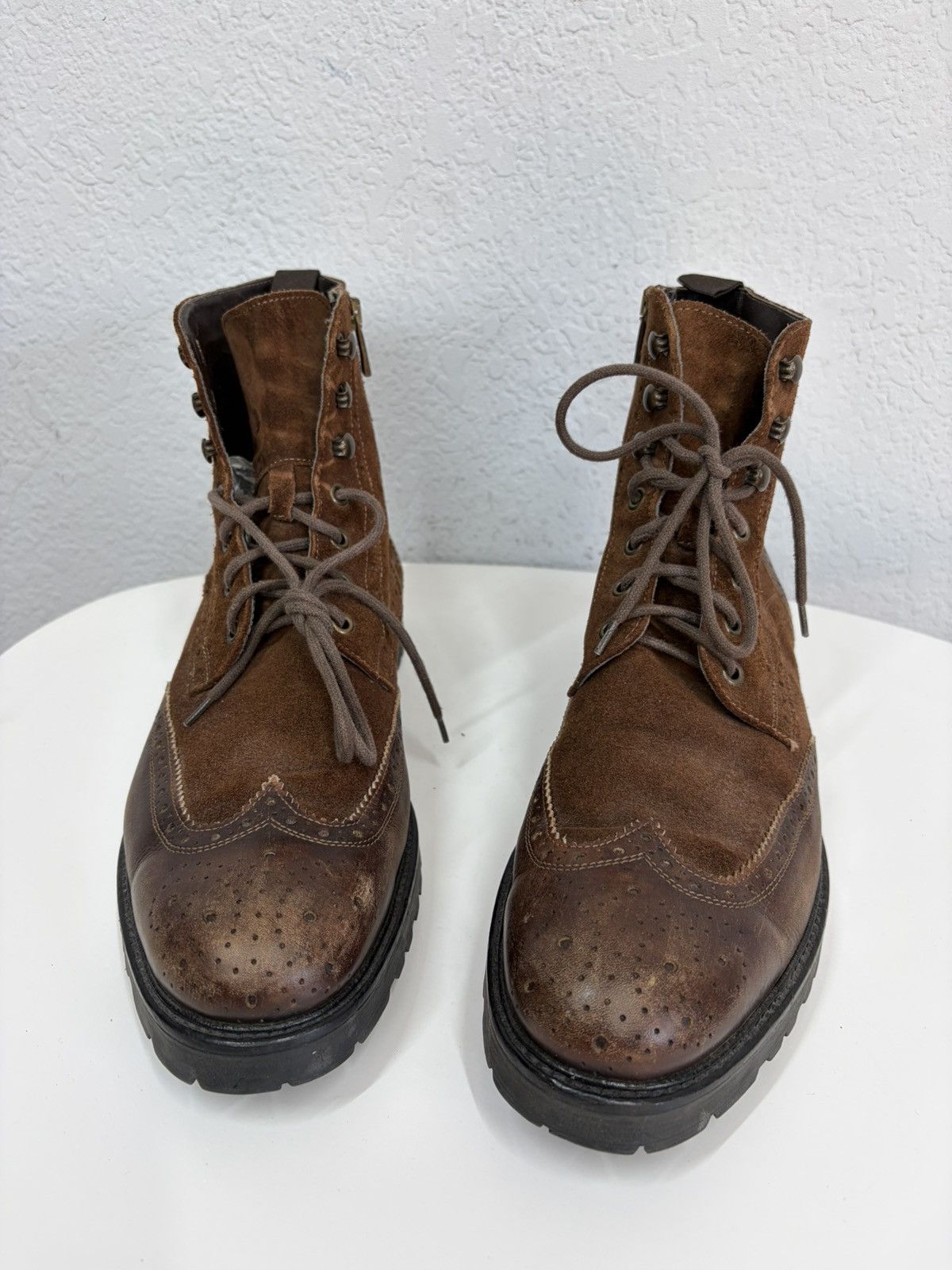 If Six Was Nine Vintage Y2K Guidi CCP Style Distressed Leather Biker Boots Size US 10 / EU 43 - 5 Thumbnail