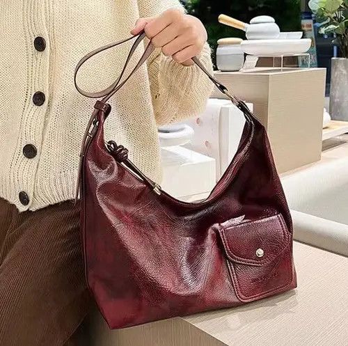 Leather × Vintage Burgundy trendy shoulder bag Size ONE SIZE - 1 Thumbnail
