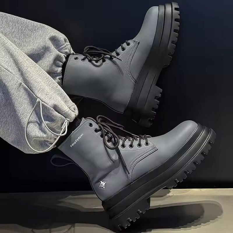 Japanese Brand Thick Soled High Top Men Pu Leather Boots Size US 6 / EU 39 - 6 Thumbnail