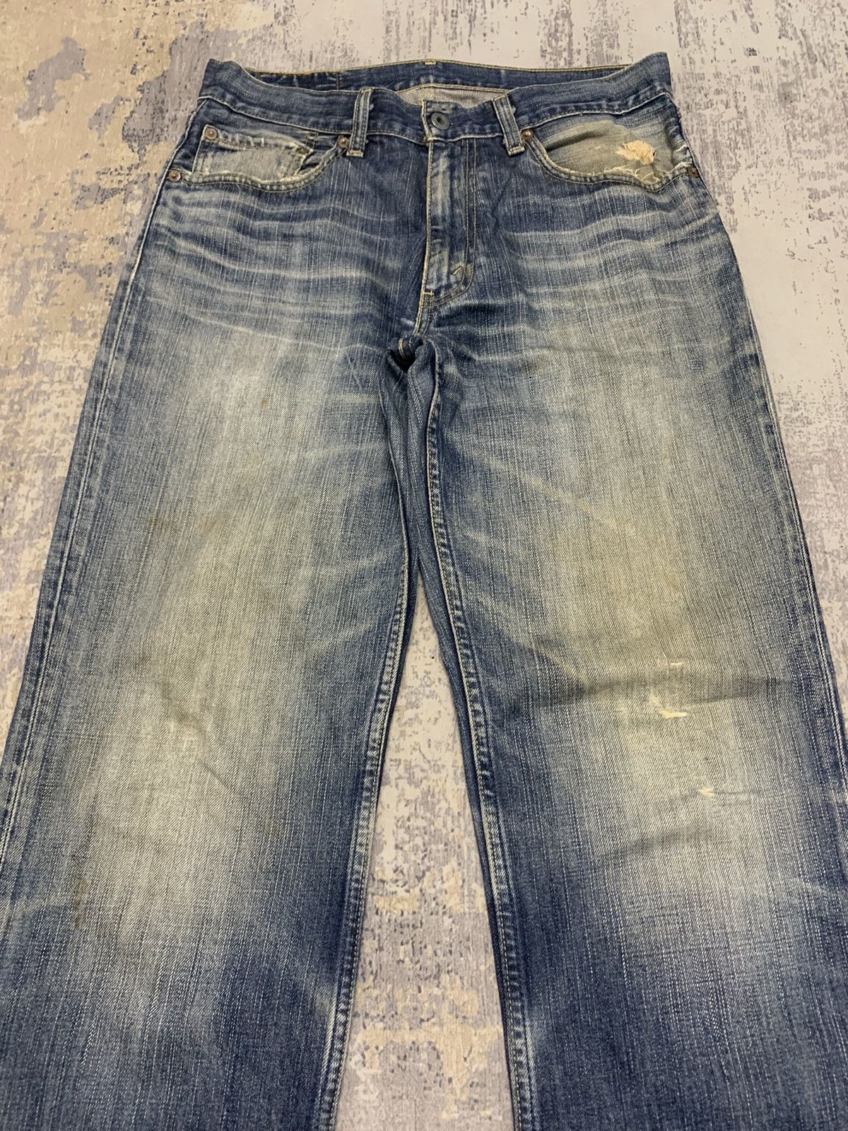 Levi's LEVIS 502 STONE WASH DISTRESSED DENIM JEANS Size US 31 - 5 Thumbnail