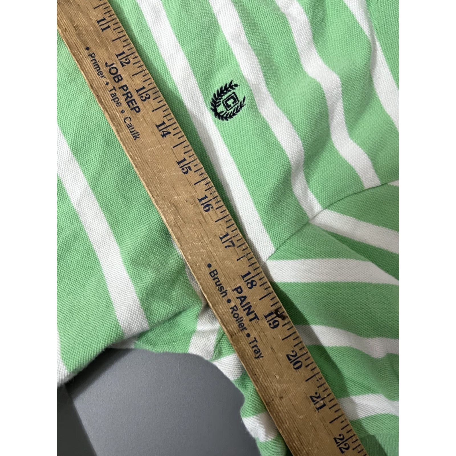 Chaps Chaps Polo Shirt Men Medium Green White Striped Casual Cotton Button Collared Regular Fit Size US M / EU 48-50 / 2 - 5 Thumbnail