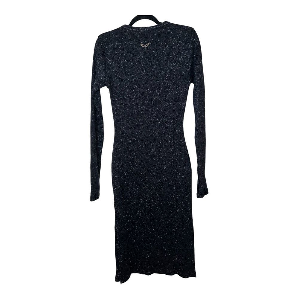 Zadig & Voltaire Zadig & Voltaire Ruby Heavy Rib Lurex Midi Dress Black Spar Size L / US 10 / IT 46 - 5 Thumbnail