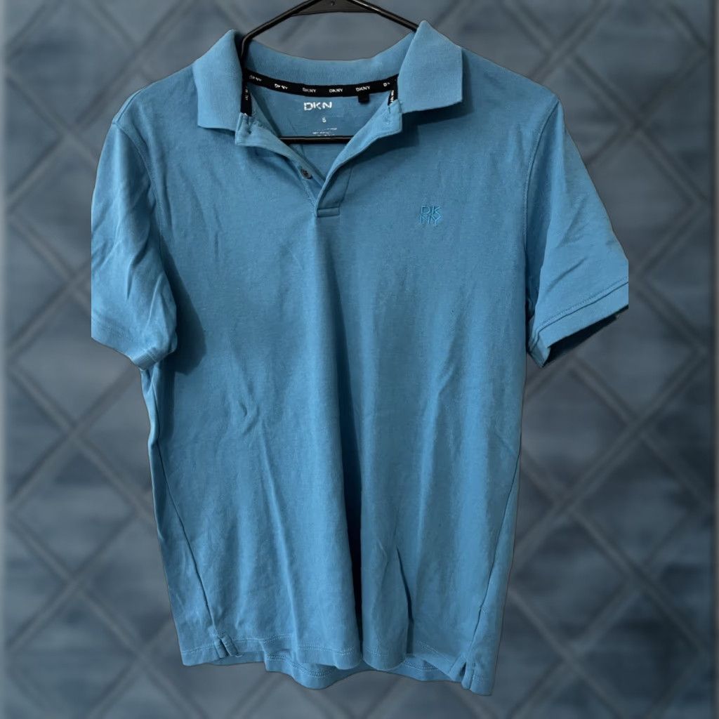 DKNY DKNY Men's Classic Short Sleeve Collared Lifestyle Polo Shirt Blue Small Size US S / EU 44-46 / 1 - 1 Thumbnail