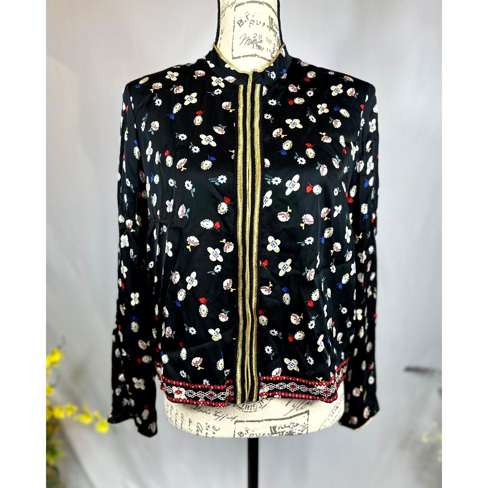 Zadig & Voltaire Zadig & Voltaire Vendrix Floral-Print Open-Front Jacket 38M Size M / US 6-8 / IT 42-44 - 7 Thumbnail