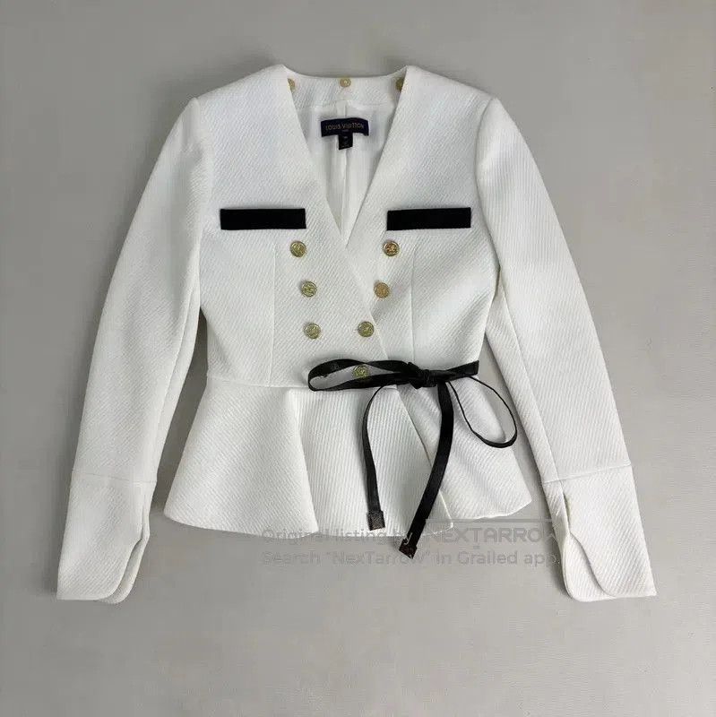Louis Vuitton Louis Vuitton White Cotton Women's Jacket . Size S / US 4 / IT 40 - 1 Thumbnail