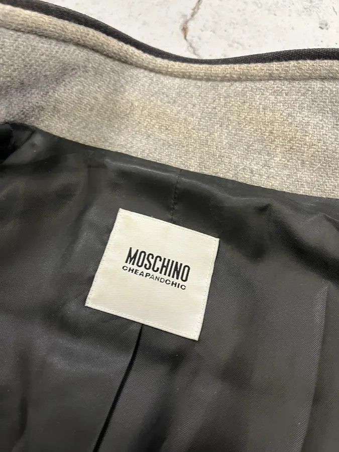 Moschino Moschino Officer Double-Breasted Grey Wool Jacket Size S / US 4 / IT 40 - 9 Thumbnail