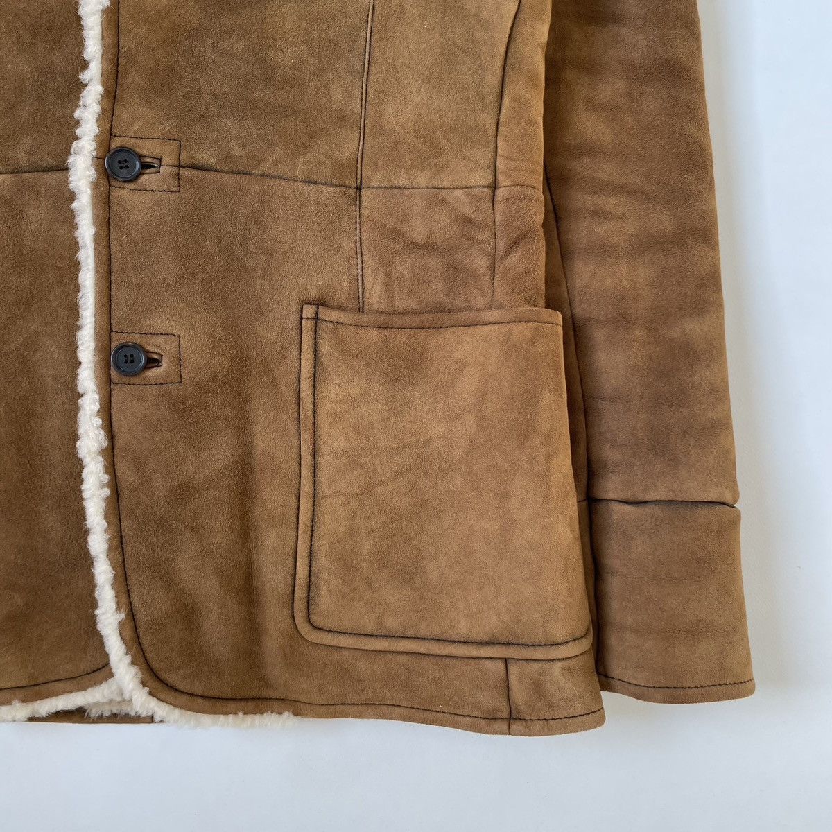 Miu Miu Mid 2000s Tan Shearling Jacket Size US M / EU 48-50 / 2 - 9 Thumbnail