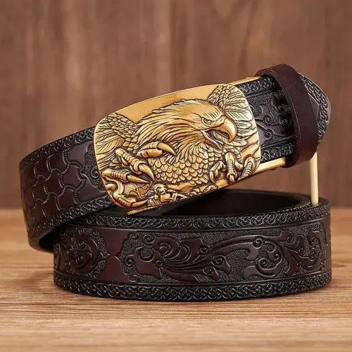 Other Eagle Alloy Buckle Automatic Belt Leather Size ONE SIZE - 4 Thumbnail