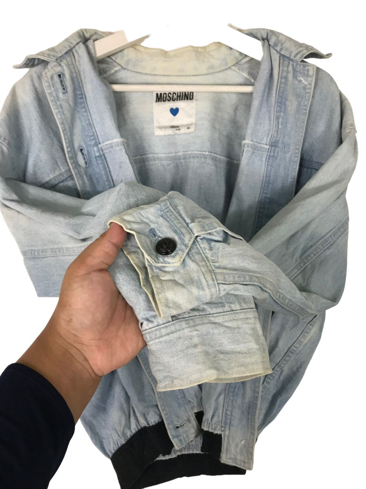 Moschino 💥 MOSCHINO DYED BLUE DENIM JACKET Size US M / EU 48-50 / 2 - 9 Thumbnail