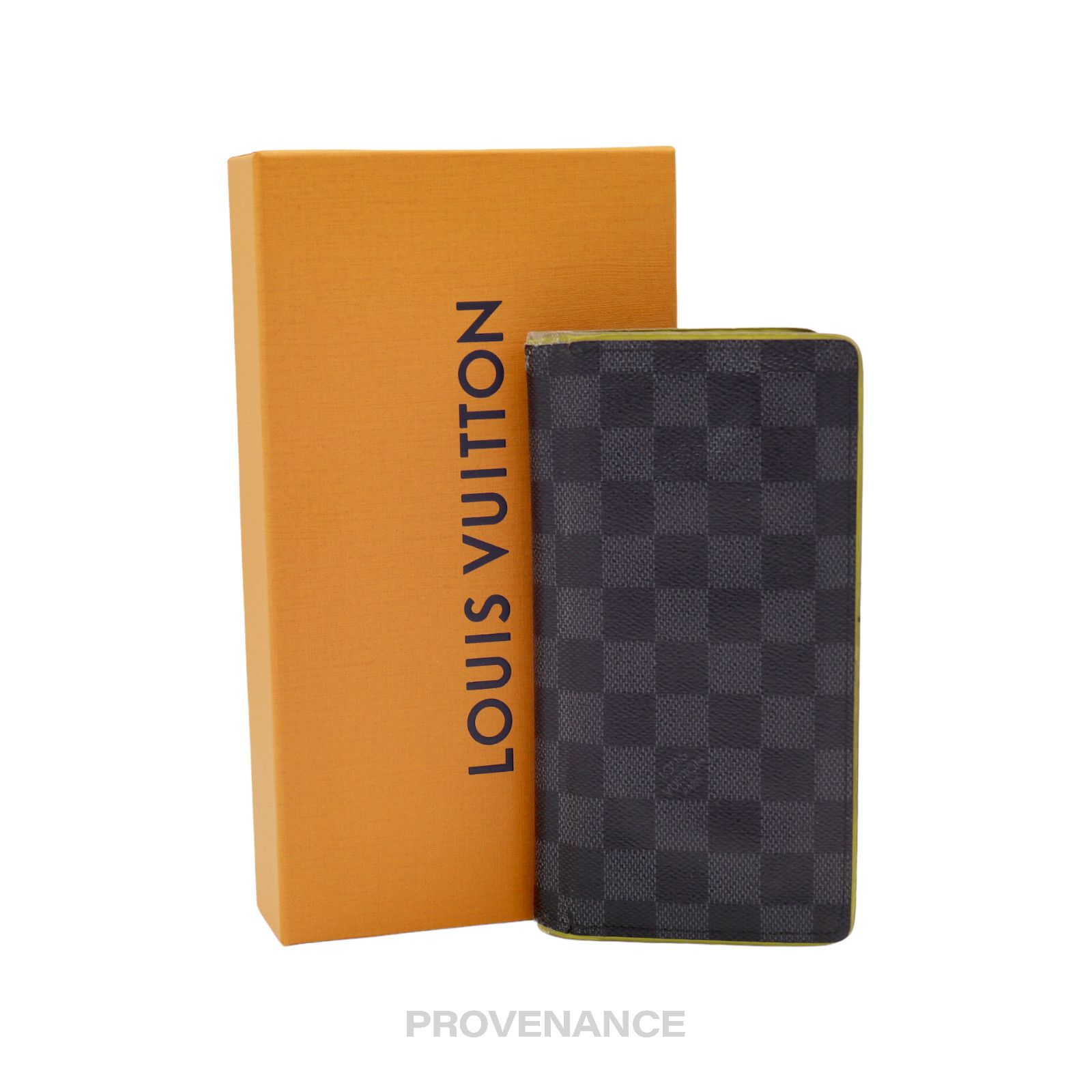 image of Louis Vuitton Brazza Long Wallet - Damier Graphite Yellow, Women's