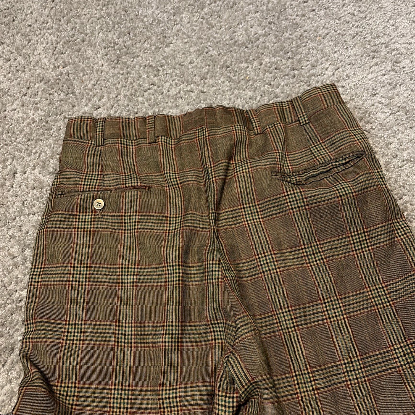 Vintage VINTAGE Seven Seas Slacks Brown Checkered Plaid Dress Pants Shirt? Size US 32 / EU 48 - 4 Thumbnail