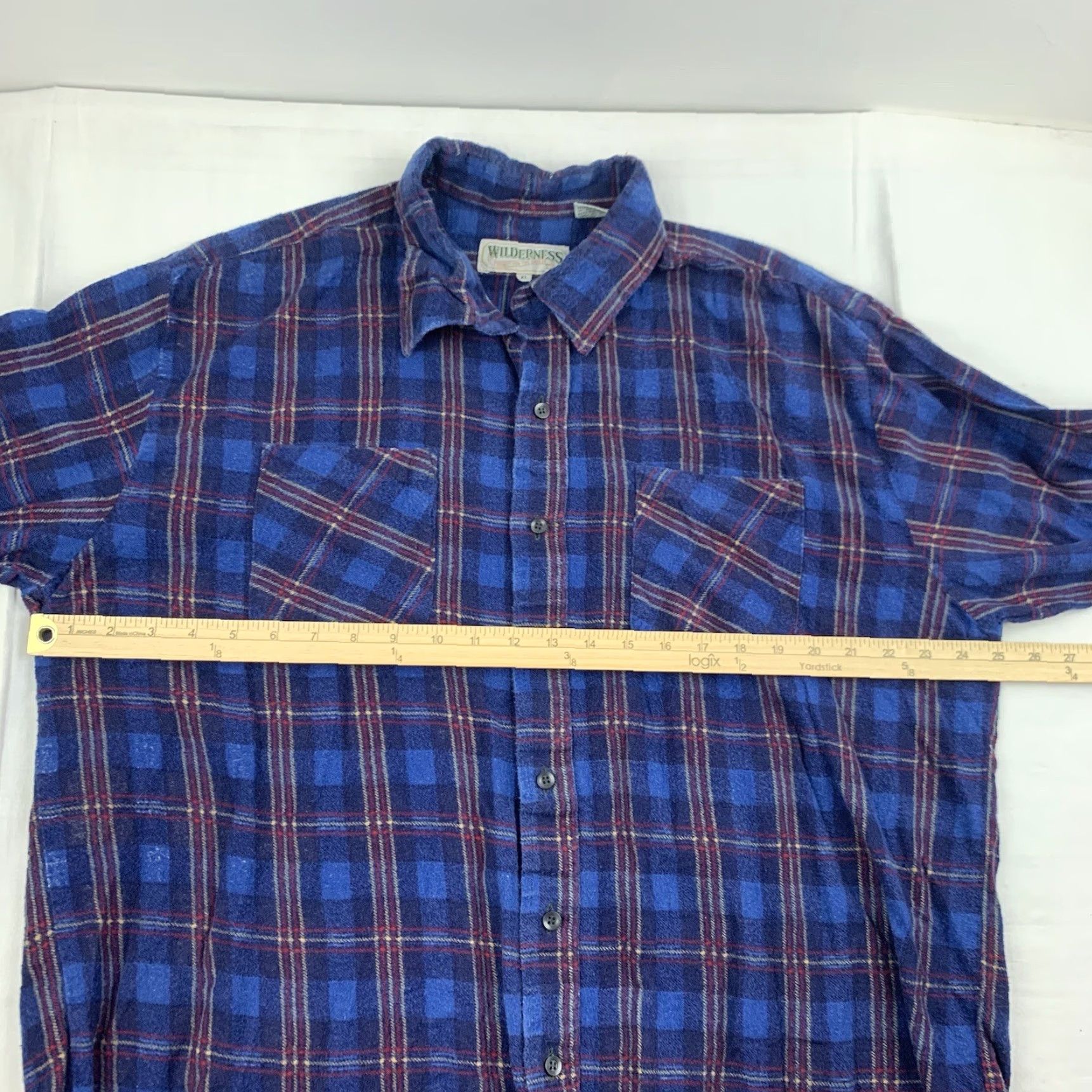 Vintage VINTAGE Wilderness Button-Down Shirt Adult XL Blue Plaid 90s Outdoors Shirt Size US XL / EU 56 / 4 - 6 Thumbnail
