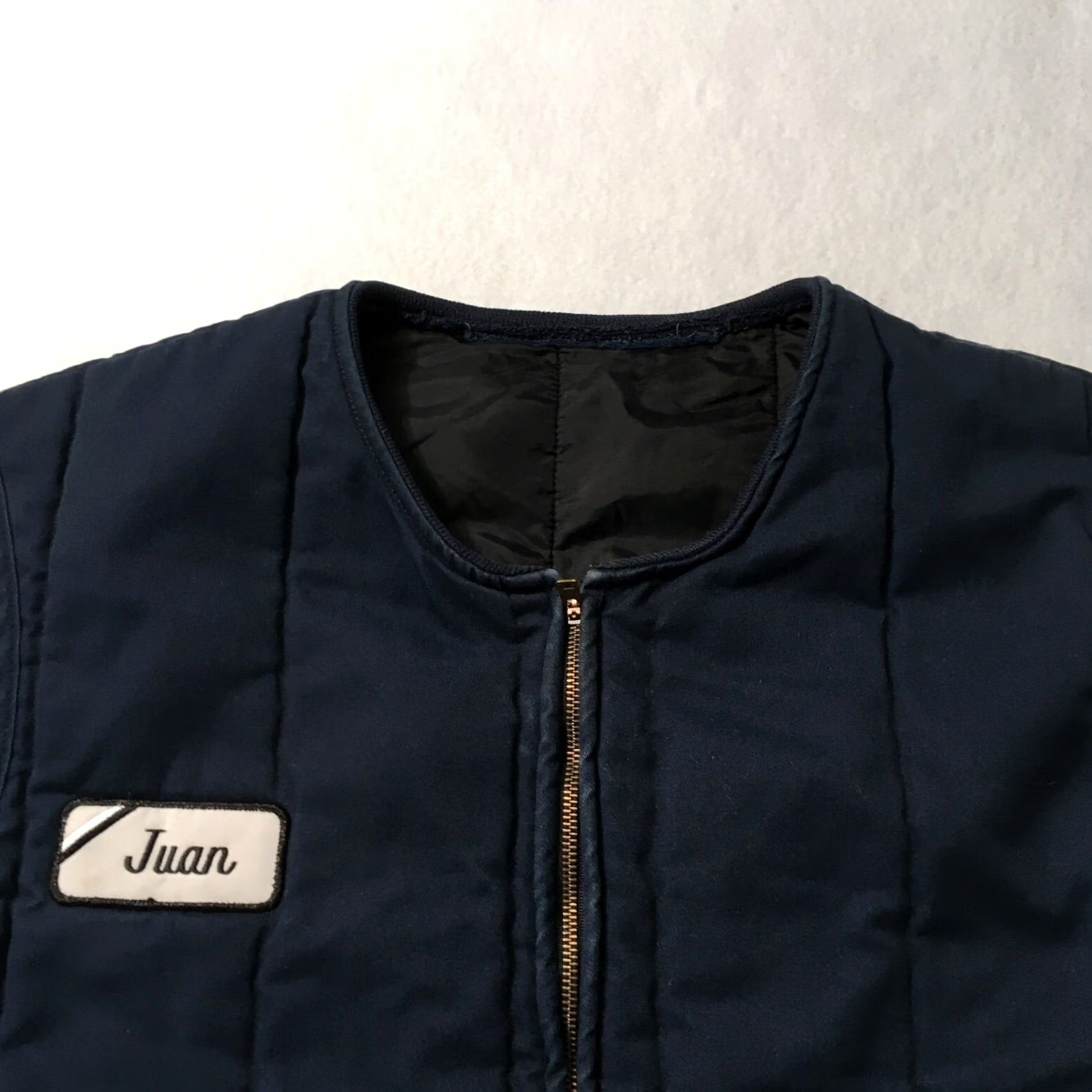 Lee VINTAGE BLUE Vest men’s Large full zip Quilted PATCH JUAN USA 90s Mens Size US XXL / EU 58 / 5 - 2 Thumbnail