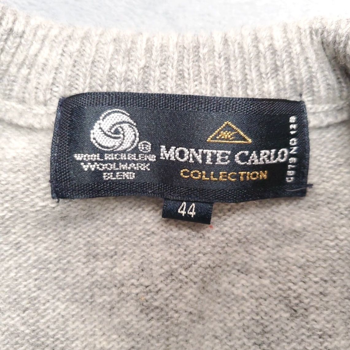 Vintage VINTAGE Monte Carlo Sweater Mens 44 Gray Blue Abstract Lambswool Blend V-Neck Preppy Classic Knitted Argyle Diamond Embroidered All Seasons Pullover Size US XXL / EU 58 / 5 - 4 Thumbnail