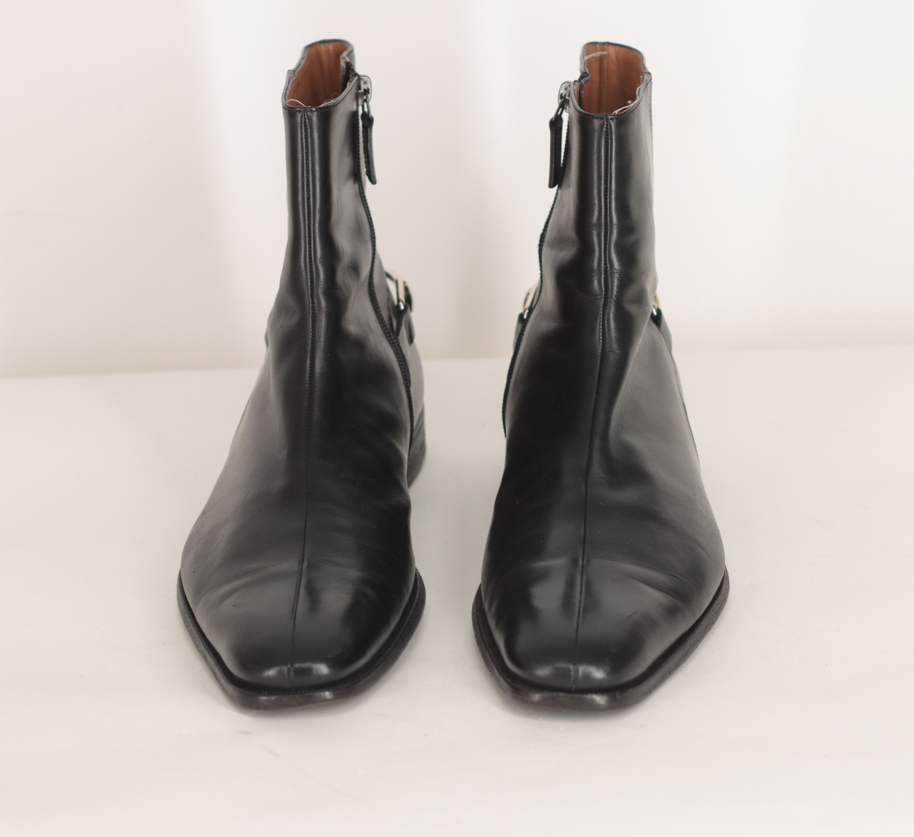 GUCCI Tom Ford Black Horse bit Chelsea Ankle Boots US12.5 display picture 2