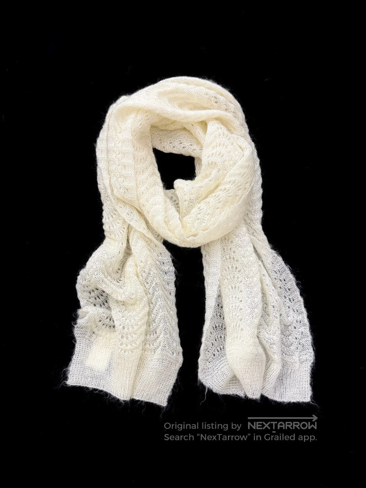 Yohji Yamamoto Yohji Yamamoto Noir Open Knit Scarf. Size ONE SIZE - 4 Thumbnail