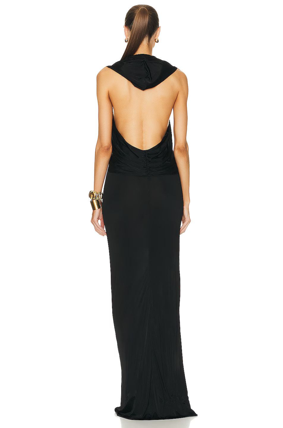 Saint Laurent Paris o1s1wg111124 Robe Jersey Shiny Dress in Noir Size XS / US 0-2 / IT 36-38 - 4 Thumbnail