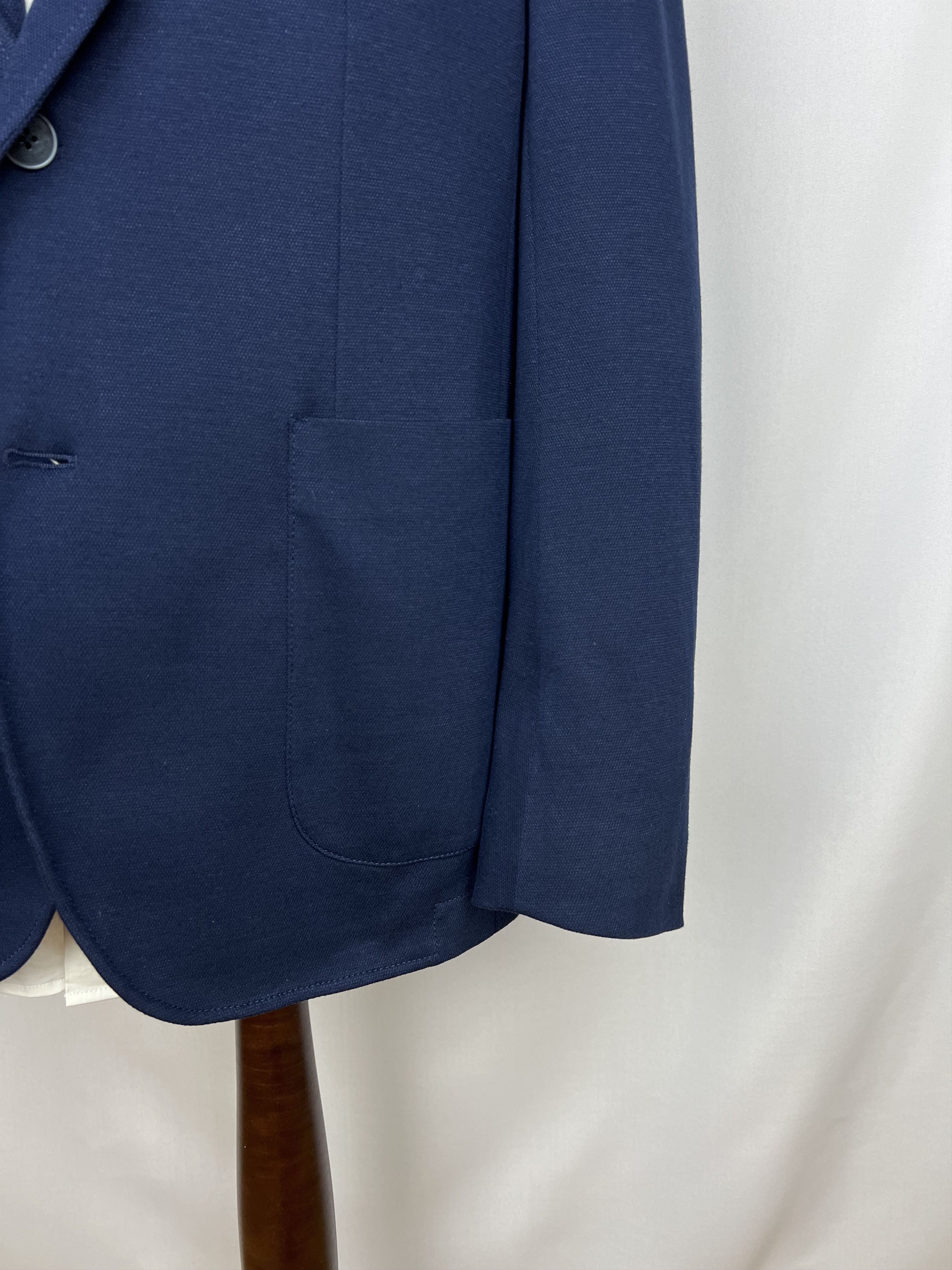 Hackett London Solid Navy-Blue Cotton Blend Half-Lined Sport Coat Size 42R - 8 Thumbnail