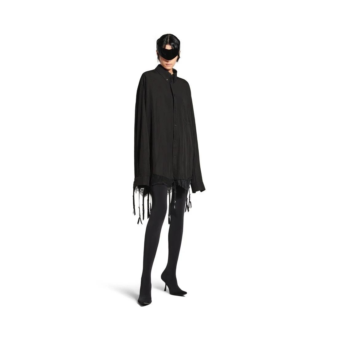 Balenciaga o1tr1nto0526 Lingerie Shirt in Black Size XS / US 0-2 / IT 36-38 - 2 Thumbnail