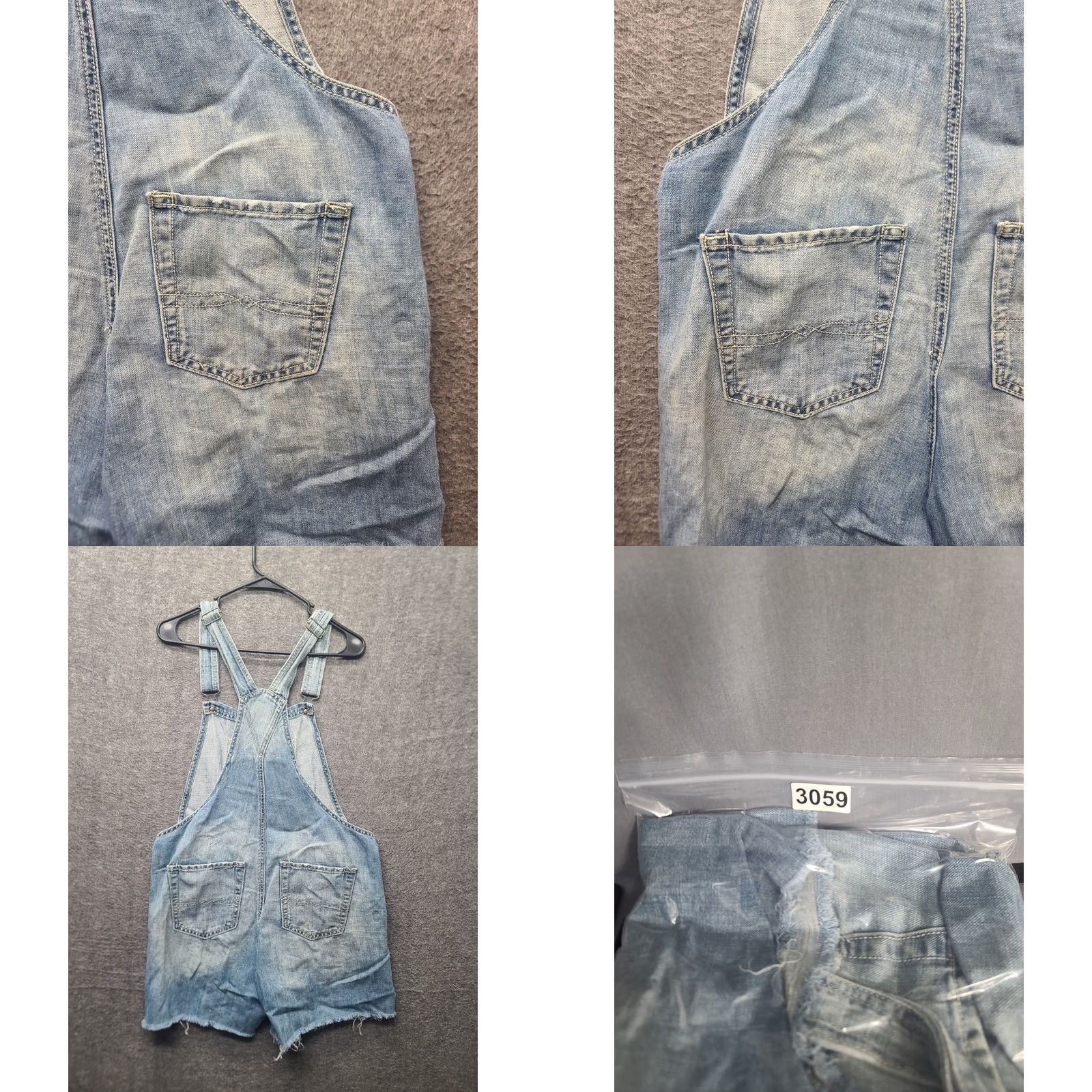 Lucky Brand Lucky Brand Shortalls Womens M Denim Shortalls Distressed Retro Casual Pockets 4 in Inseam Cotton Linen Blue Relaxed Size 32" / US 10 / IT 46 - 9 Thumbnail