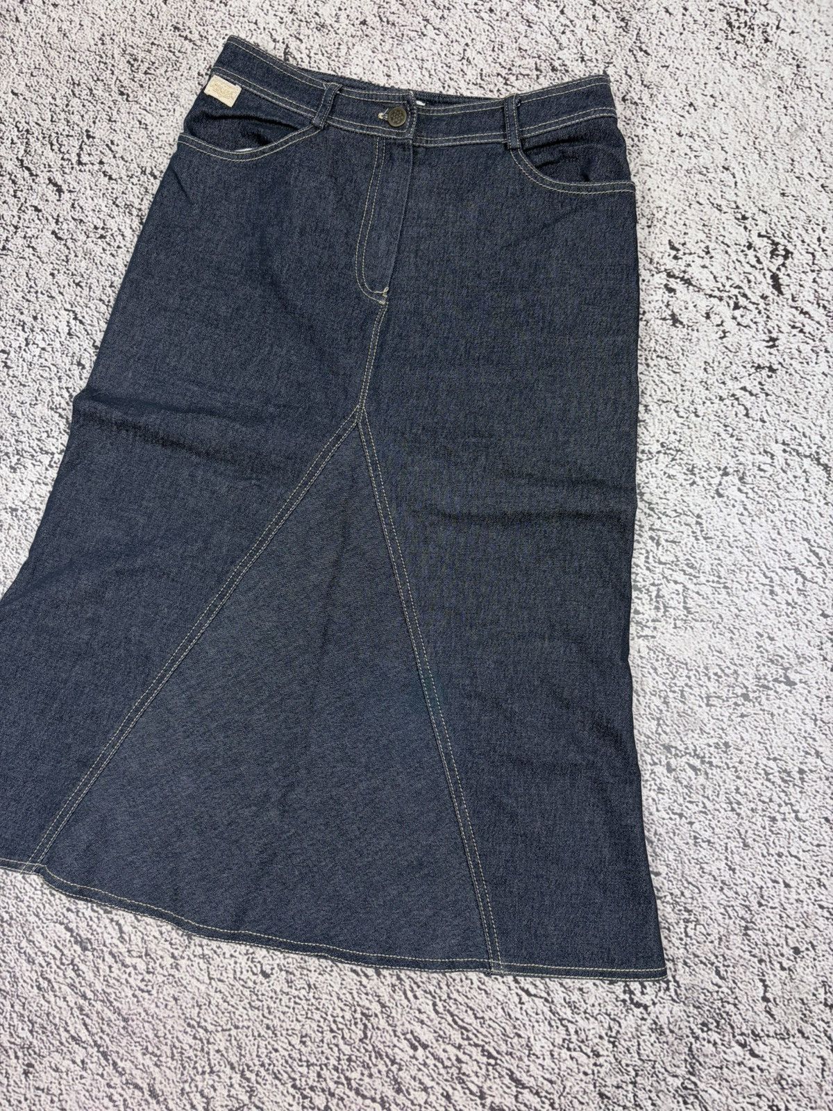 Morgan De Toi Vintage Morgan De Toi Y2K Denim Midi Skirt Indigo Blue Size 26" / US 2 / IT 38 - 3 Thumbnail