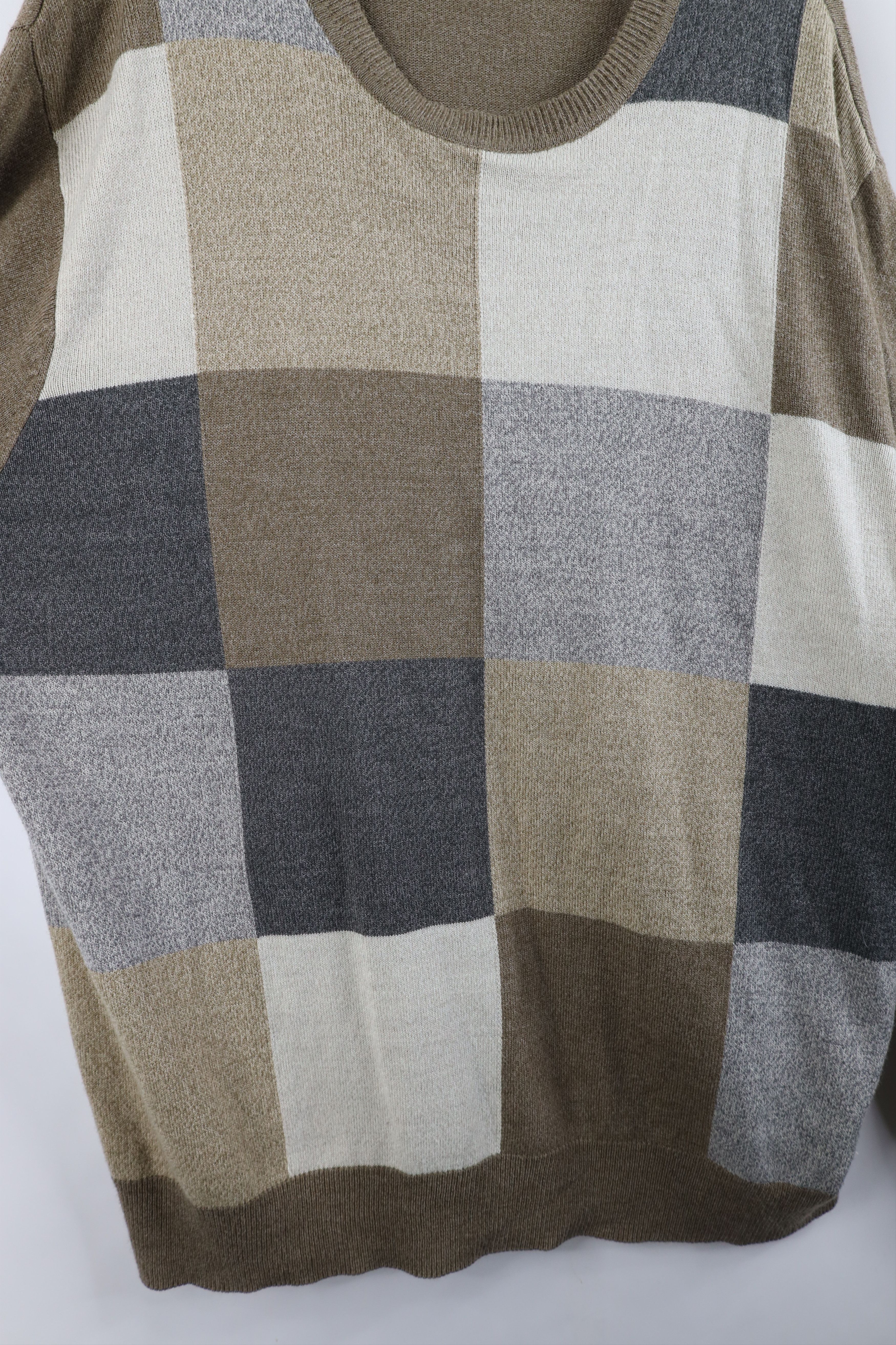 Vintage Vintage 90s Streetwear Patchwork Knit Crewneck Sweater Size US XXL / EU 58 / 5 - 6 Thumbnail