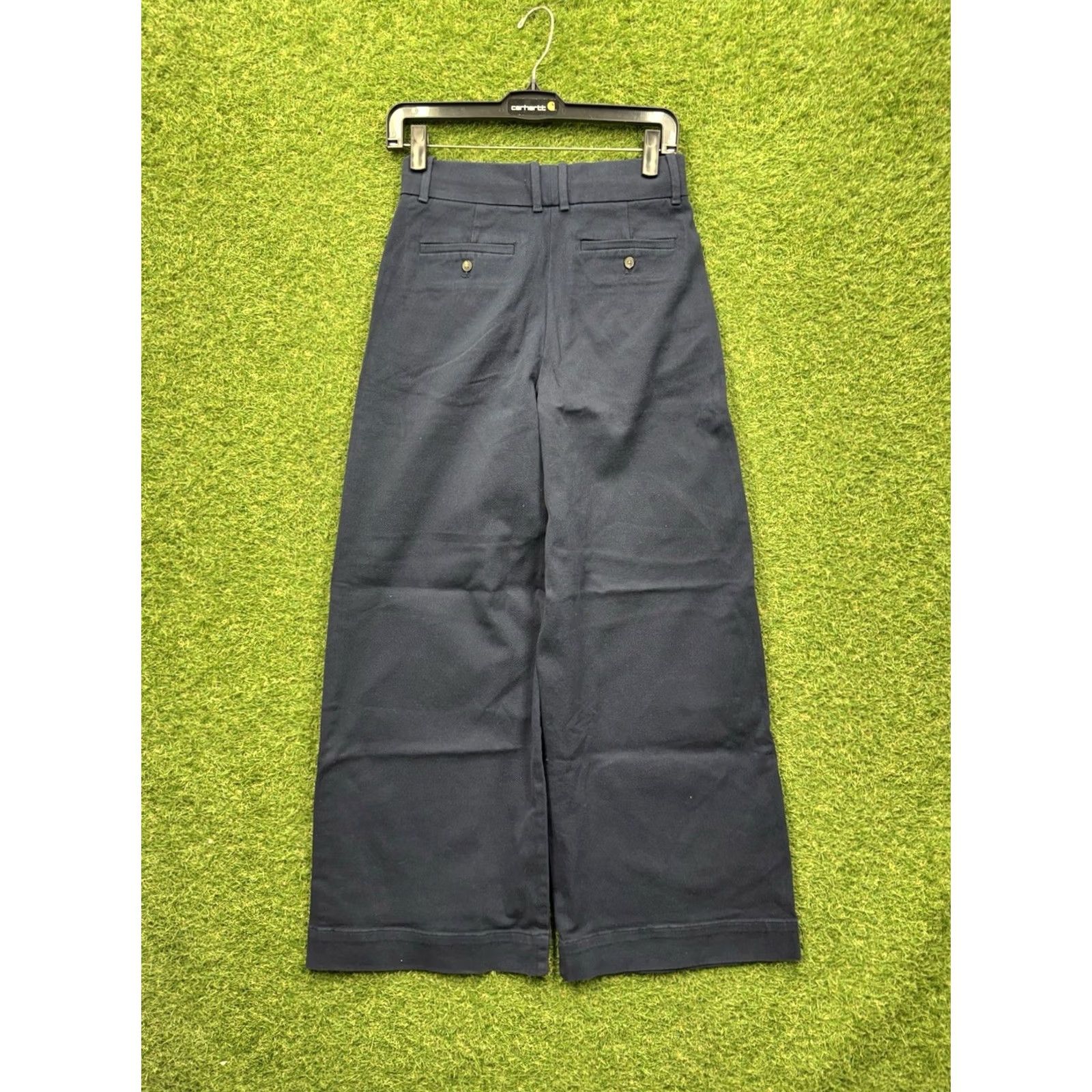 Everlane Everlane Pants 0 The Dream Kick Flare Stretch Cropped Blue Slim Knit Cotton Blend Modal Spandex Elastane Regular Rise High Womens 24x29 Size 25" / US 0 / IT 36 - 2 Thumbnail