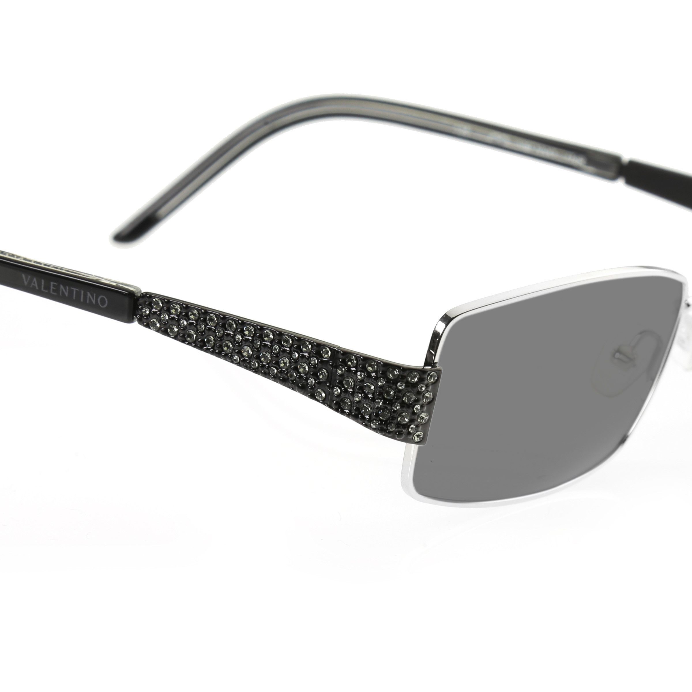 Valentino × Vintage Valentino '90s Crystal Black Rectangular Frame Sunglasses Size ONE SIZE - 2 Thumbnail