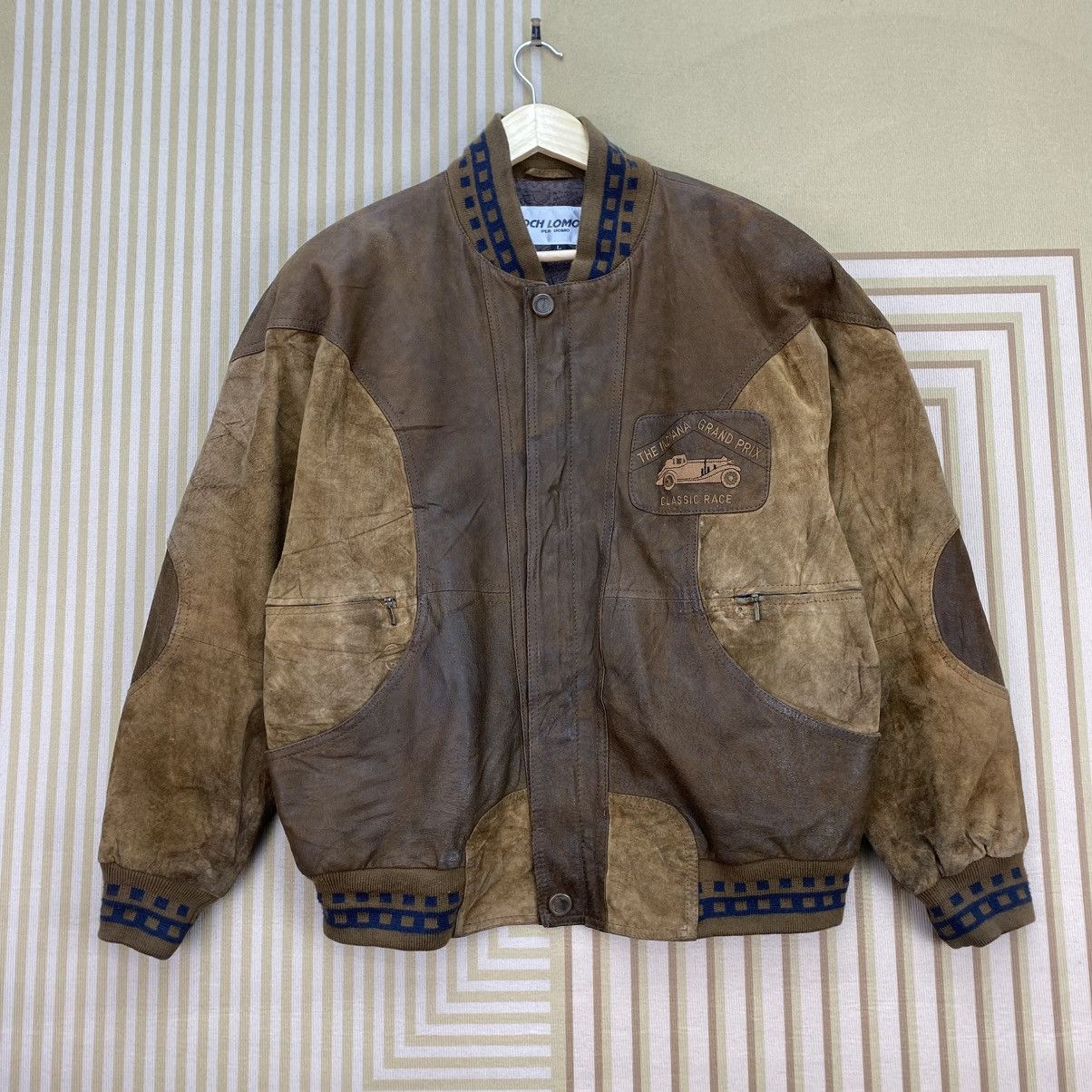 Japanese Brand 🫶 vintage Loch Lomond Per Uomo The Indiana Grand Prix Bomber Size US M / EU 48-50 / 2 - 1 Thumbnail