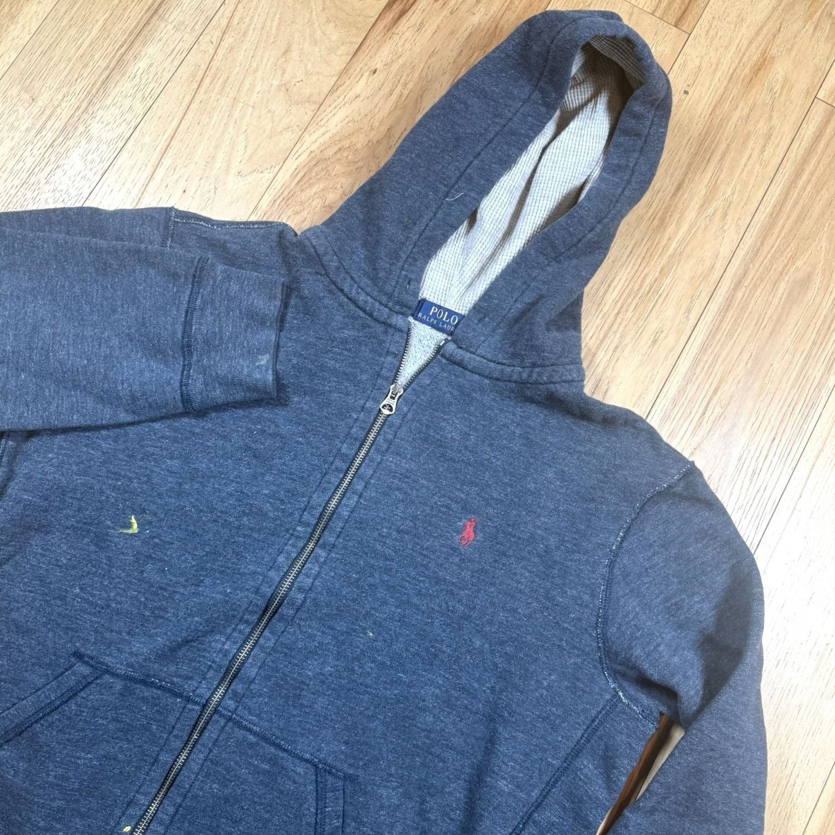 Polo Ralph Lauren Polo Ralph Lauren Hoodie Mens 2XL Full Zip Hooded Gray Sweatshirt Waffle Full Zip Large Size US XXL / EU 58 / 5 - 2 Thumbnail