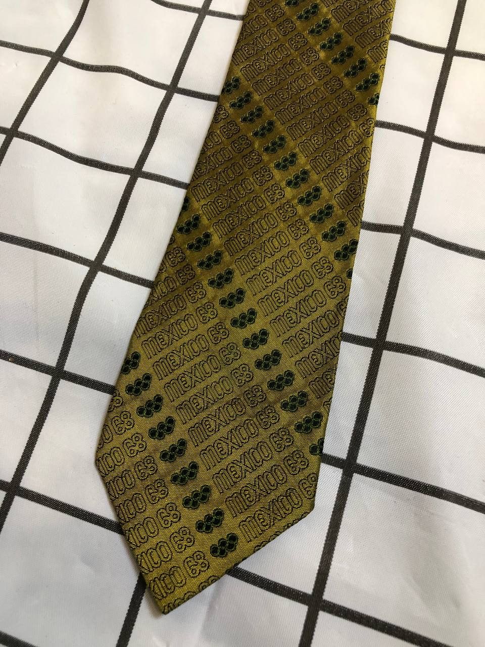 Christian Dior Monsieur CHRISTIAN DIOR Mens Tie Gold Blue Monogram Size ONE SIZE - 2 Thumbnail