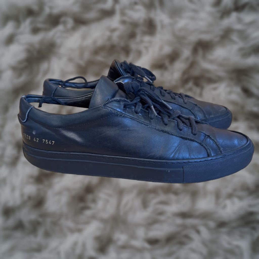 Common Projects COMMON PROJECTS Achilles Leather Black Low Retro Sneakers Men Sz 42 US 9 Size US 9 / EU 42 - 1 Thumbnail