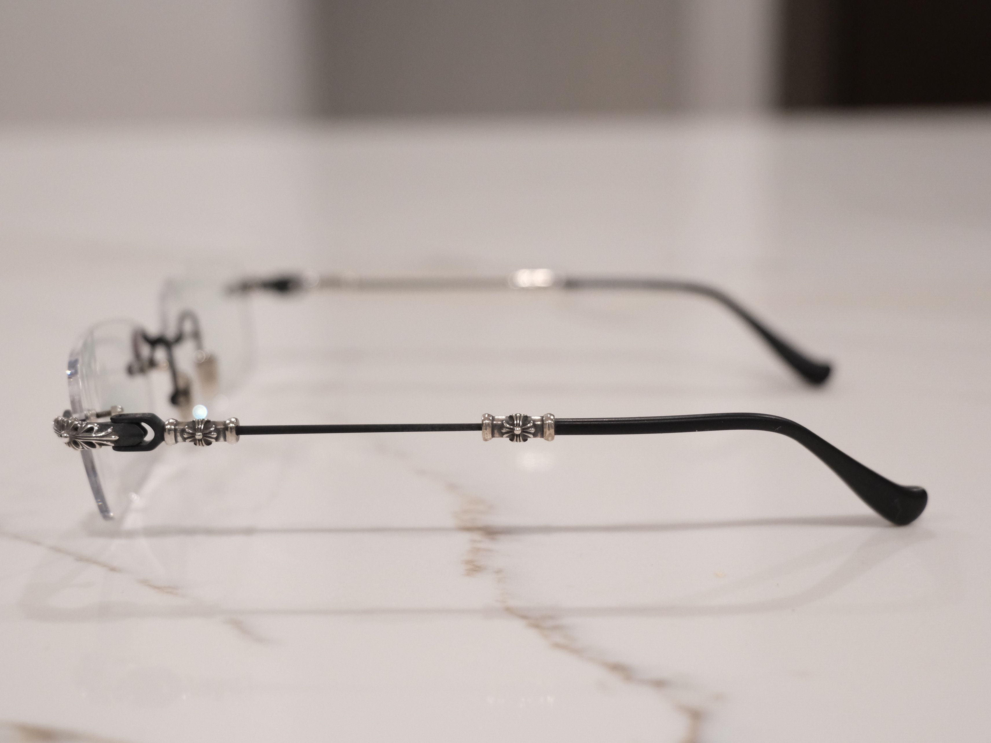 Chrome Hearts CHROME HEARTS PILLS III MATTE BLACK & SILVER GLASSES Size ONE SIZE - 5 Thumbnail