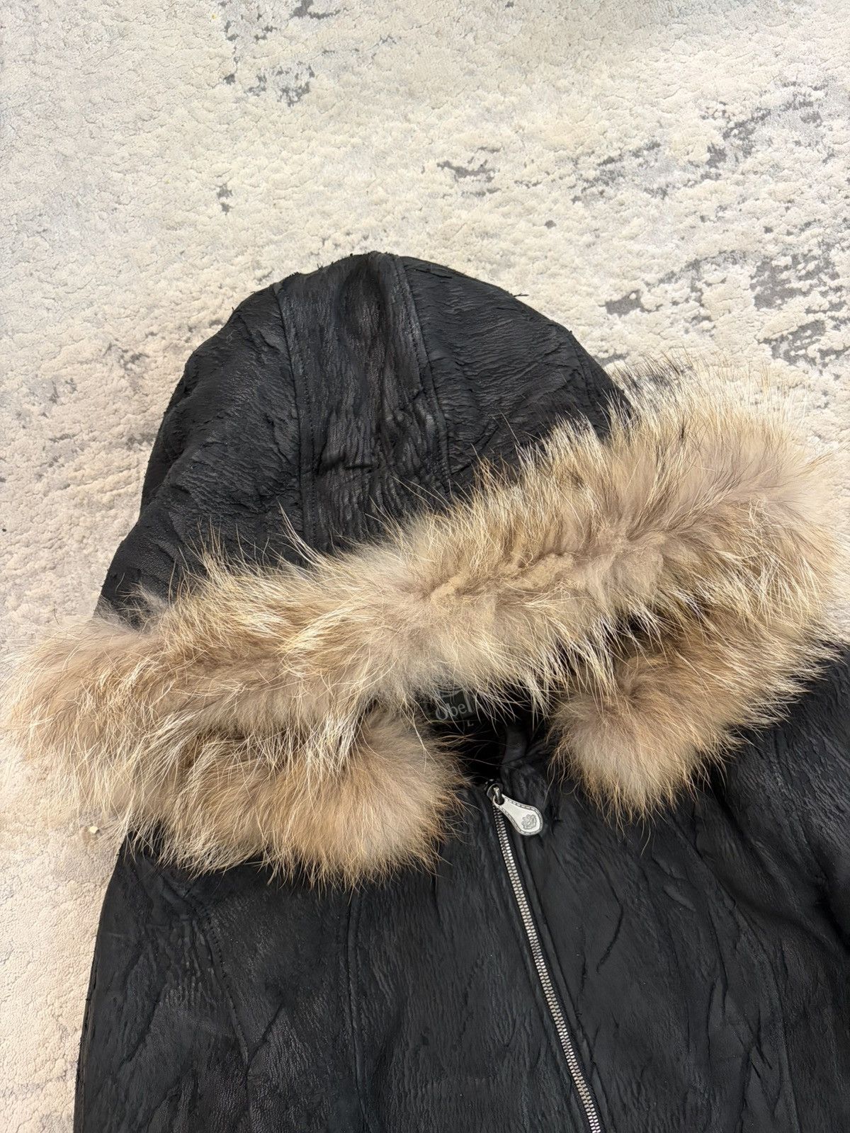 Obelisk Blistered Leather Fur Hood Jacket Size US L / EU 52-54 / 3 - 2 Thumbnail