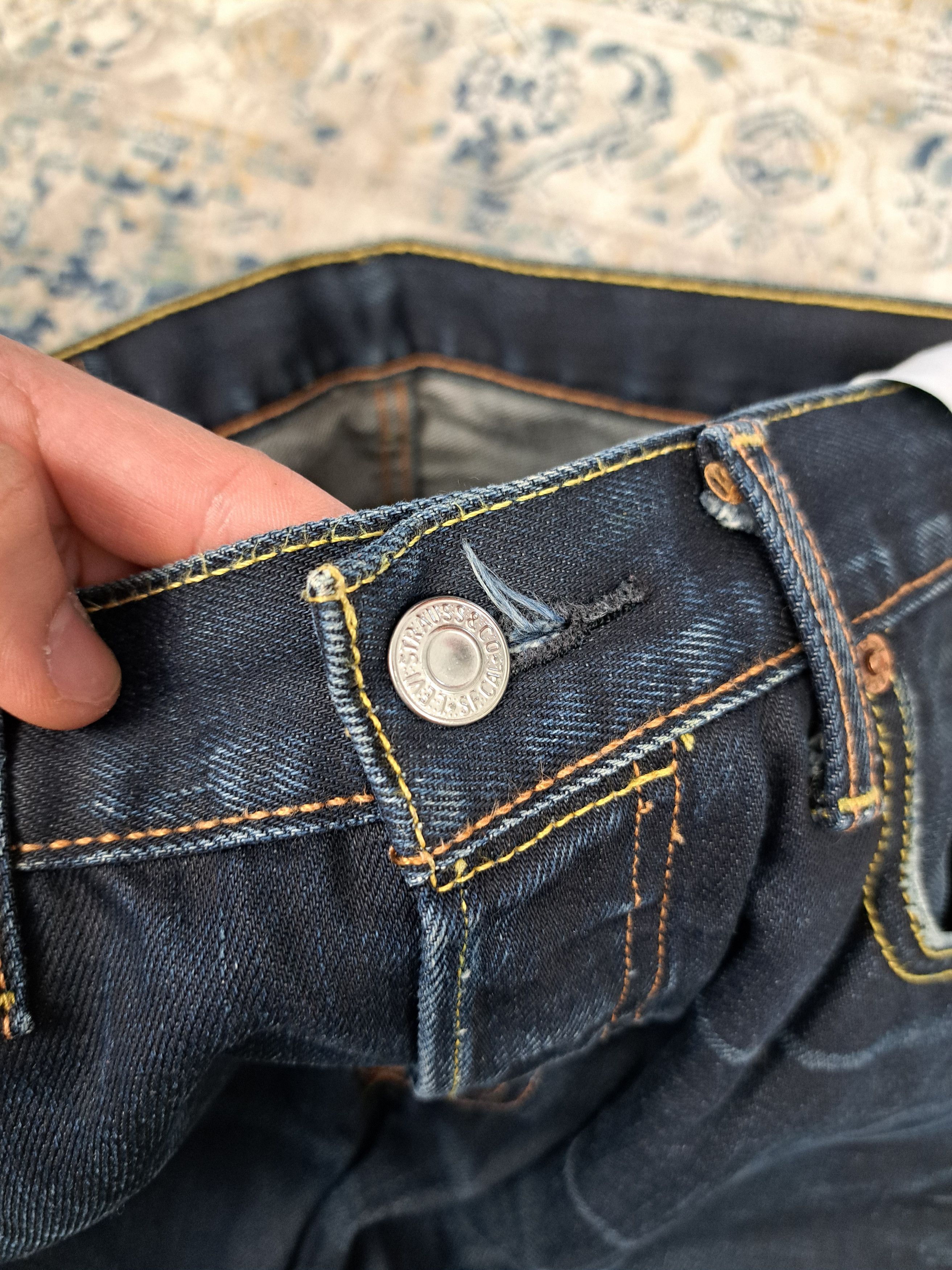 Levi's Levi's 501 Waxed Denim Straight Fit Jeans Avant Garde Size US 33 - 8 Thumbnail
