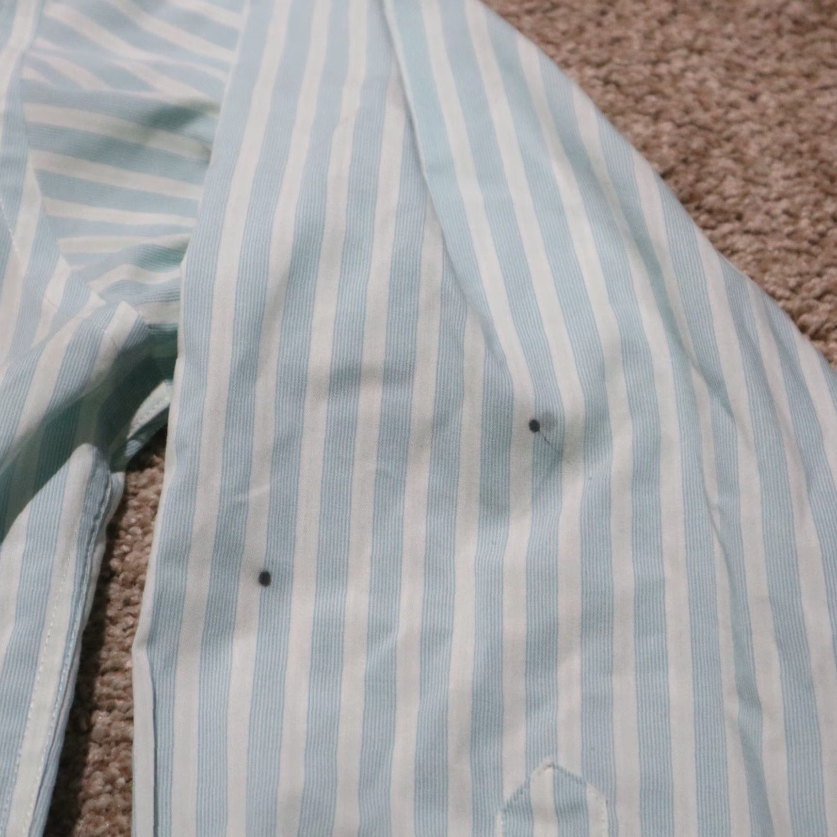 Vintage Concepts by Claiborne Shirt Mens 17 34-35 Blue Striped Button Up Long Sleeve Cotton Carded DNA Classic Button-Down Collar Vintage: No Size US XL / EU 56 / 4 - 4 Thumbnail
